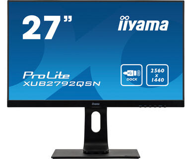 iiyama ProLite XUB2792QSN-B1 - LED Monitor - 27" - 2560 x 1440 QHD @ 75 Hz - IPS - 350 cd/m² - 1000:1 - 4 ms - HDMI, DisplayPort, USB-C - speakers