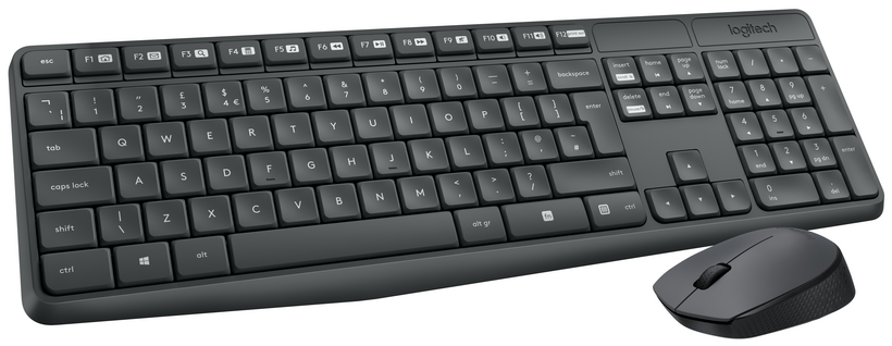 Logitech MK235 - Conjunto de teclado e rato - sem fios - 2.4 GHz - Alemão