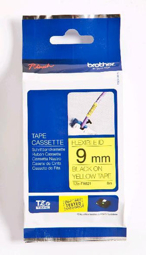 Brother TZe-FX611 - Negro sobre amarillo - Rollo (0,6 cm x 8 m) 1 Casete(s) de cinta flexible - para Brother PT-D210, D600, H110, H200, P-Touch PT-1005, E550, H107, P- Cubo táctil Plus PT-P710