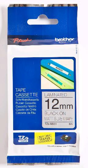 Brother TZe-M931 - Negro plata mate - Rollo (1,2 cm x 8 m) 1 Cassette(s) Cinta laminada - Para Brother PT-D210, D600, H110, H200, P-Touch PT-1005, E110, H107 , P-Touch Cubo Plus PT-P710