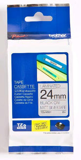 Brother TZe-M951 - Black Matte Silver - Roll (2.4cm x 8m) 1 Cassette(s) Laminated Tape - For Brother PT-D600, P-Touch PT-D800, P900, P950, P-Touch Cube Plus PT-P710