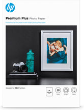 Papel fotográfico HP Premium Plus - Brillante - A4 (210 x 297 mm) - 300 g/m² - 20 hoja(s) papel fotográfico - para ENVY 50XX, ENVY Inspire 7255, 79XX, Officejet 52XX, 80XX, Photosmart B110, Wireless B110