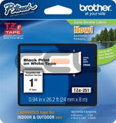 Brother TZ251CIV - Black on White - Roll (2.4 cm x 8 m) 1 Cassette(s) Laminated Tape - for Brother PT-D600, P-Touch PT-3600, D610, D800, E550, P750, P900, P950, P-Touch EDGE PT-P750