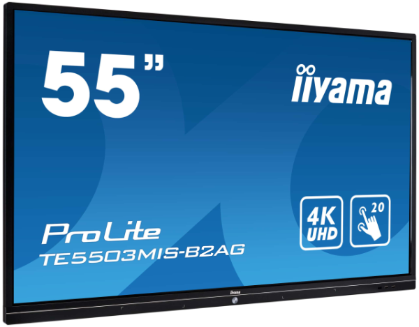 iiyama ProLite TE5503MIS-B2AG - Pantalla LCD de clase diagonal de 55" con retroiluminación LED - Señalización digital interactiva - Con pantalla táctil - Android - 4K UHD (2160p) 3840 x 2160 - LED directo - Negro, mate