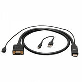 C2G 10ft (3m) HDMI to VGA Active Video Adapter Cable - 1080p - Adaptador de vídeo - HDMI, Micro-USB Tipo B (apenas alimentação) para HD-15 (VGA) macho - 3 m - preto - ativo, 1080p support 60Hz