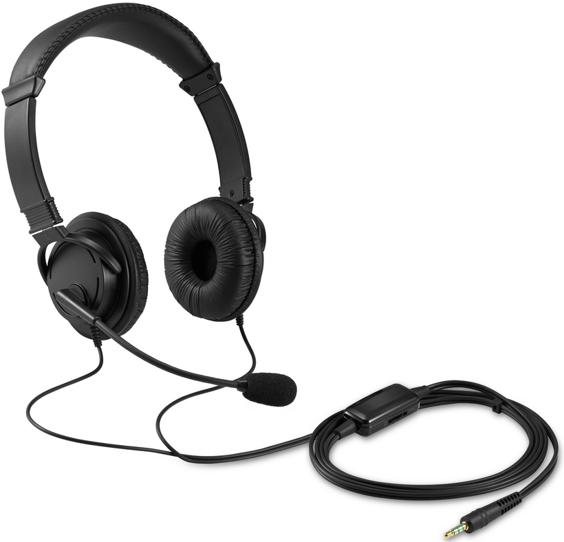 Kensington Hi-Fi Headphones with Mic - Auriculares supraaurales con micrófono - intrauditivos - con cable - conector de 3,5 mm