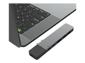 HyperDrive Net 6-in-2 Hub - Estação de engate - USB-C x 2 - HDMI - GigE (GN28N-GRAY)