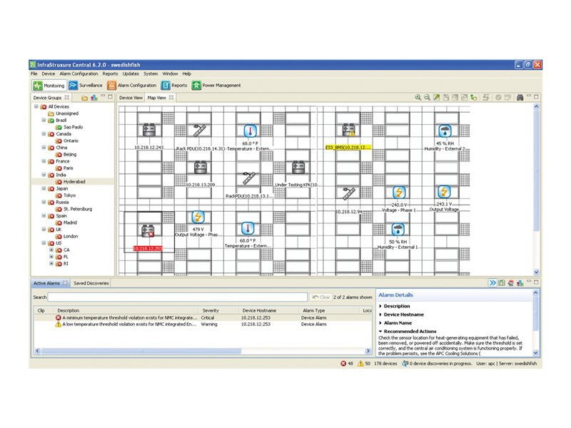 APC InfraStruXure Central Standard - Network Management Device - 100Mb LAN - Cabinet Mountable - TAA Compliant - for P/N: AR3106SP, SCL400RMJ1U, SCL500RMI1UC, SCL500RMI1UNC, SMTL1000RMI2UC, SMTL750RMI2UC (AP9470)