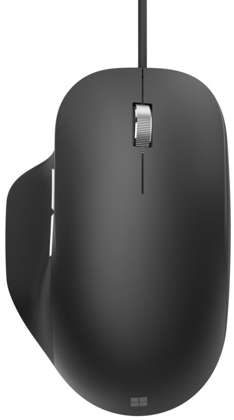 Microsoft Ergonomic Mouse - Rato - ergonómico - óptico - 5 botões - com cabo - USB 2.0 - preto