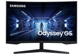 Samsung Odyssey G5 C32G55TQWR - G55T Series - monitor LED - curvo - 32" - 2560 x 1440 WQHD @ 144 Hz - VA - 250 cd/m² - 2500:1 - HDR10 - 1 ms - HDMI, DisplayPort - preto