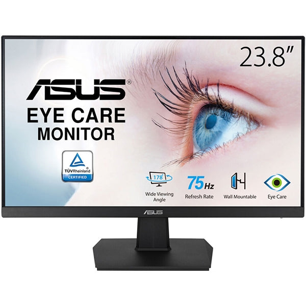 ASUS MONITOR 23.8 VA247HE FHD FRAMELESS 75Hz PRETO #PROMO# VALIDA AO STOCK