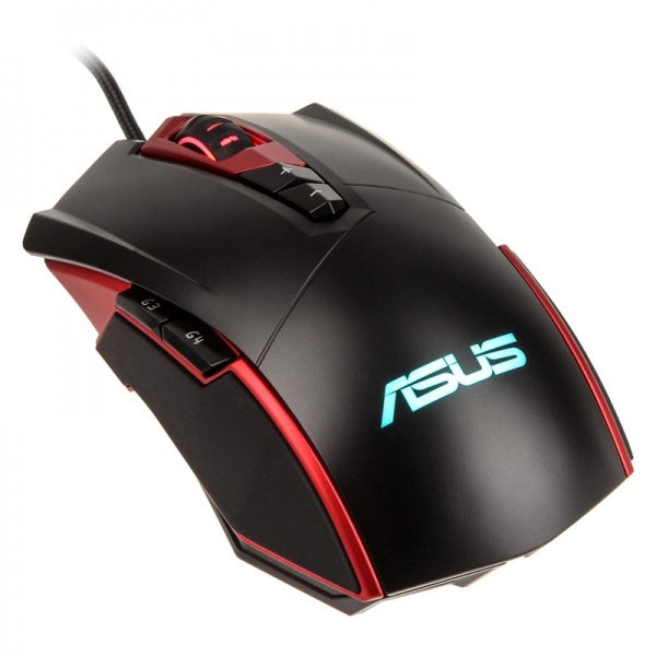 RATÓN GAMING ASUS GT200 ÓPTICO NEGRO/ROJO