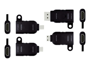 VISION Professional installation-grade multi adapter keyring - four adapters: Mini DisplayPort to HDMI / DisplayPort to HDMI / mini HDMI to HDMI / USB-C to HDMI - 4k - mDP (M) / DP (M) / USB-C (M) / mHDMI (M) to HDMI (F)