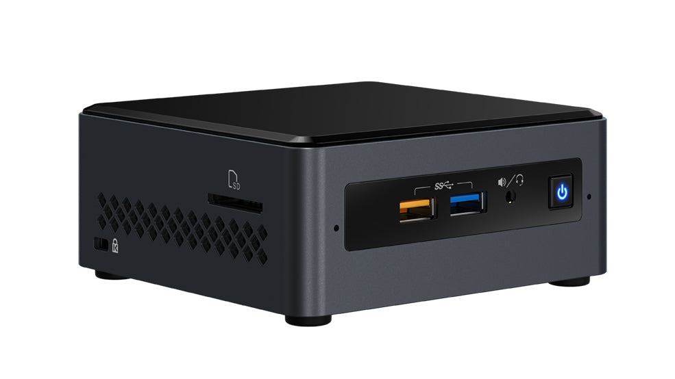 Intel Next Unit of Computing Kit NUC7CJYHN - Barebone - mini PC - 1 x Celeron J4005 / 2 GHz - RAM 0 GB - UHD Graphics 600 - GigE - WLAN: 802.11a/b/g/n/ac, Bluetooth 5.0