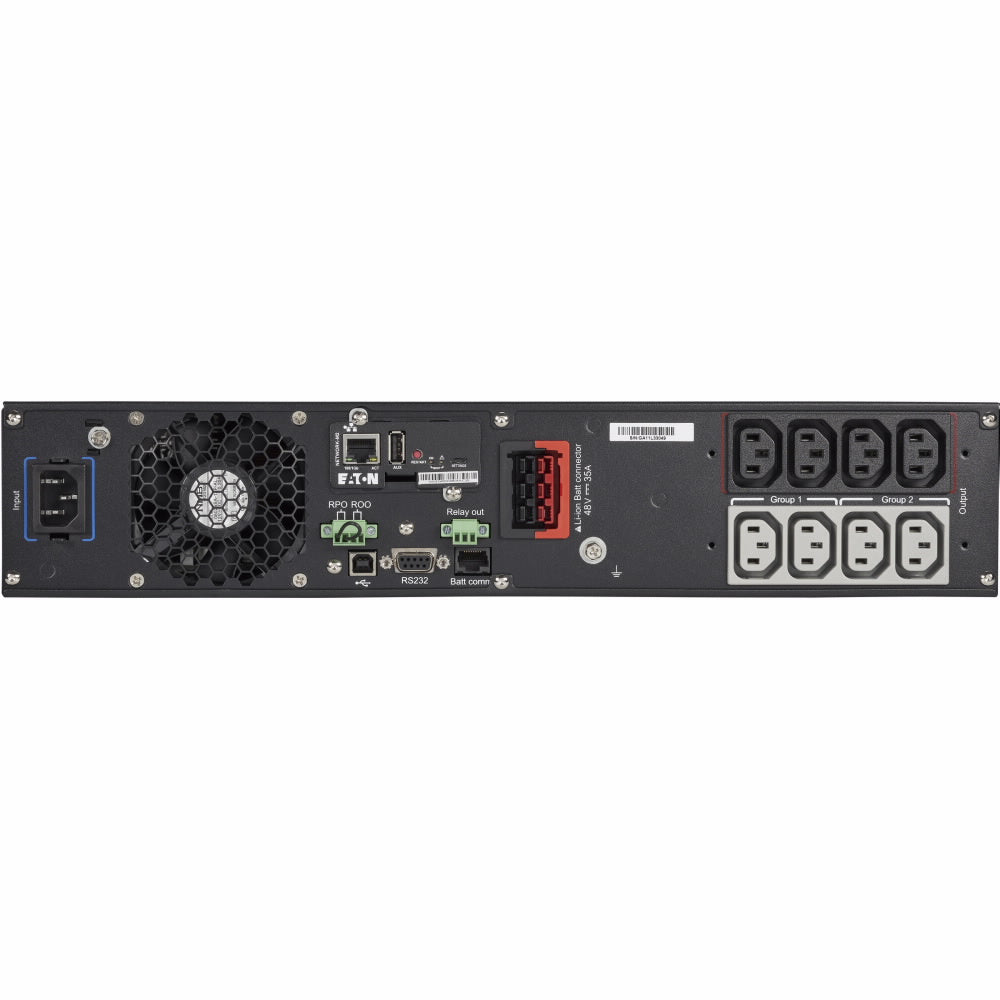 Eaton 9PX Lithium-ion - Netpack - UPS (rack mountable / external) - AC 200/208/220/230/240 V - 1500 Watt - 1500 VA - 1 phase - RS-232, USB, Ethernet 10/100/1000 - output connectors: 8 - 2U - 19" - black, silver