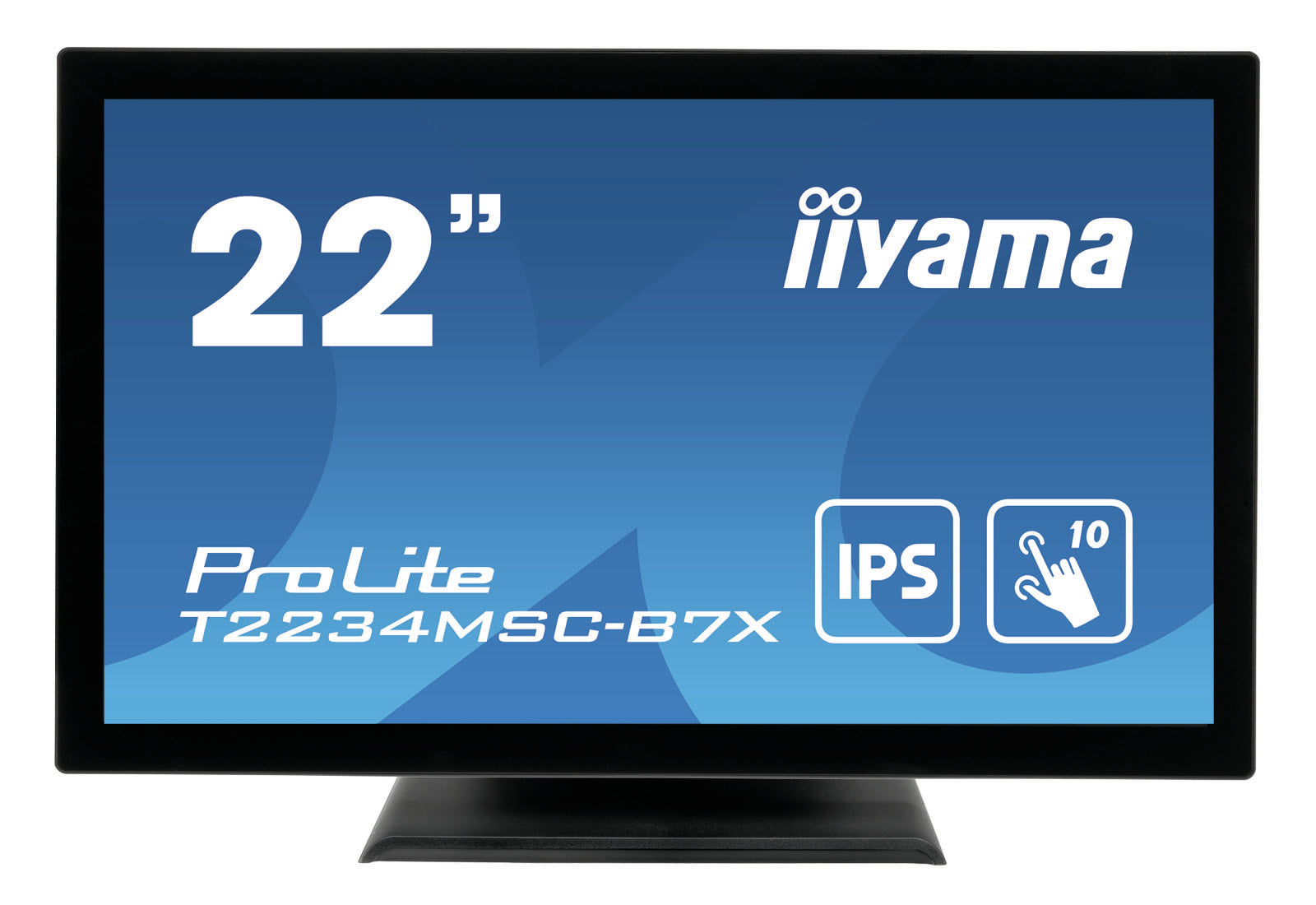 iiyama ProLite T2234MSC-B7X - Monitor LED - 22" (21.5" visível) - ecrã de toque - 1920 x 1080 Full HD (1080p) @ 60 Hz - IPS - 350 cd/m² - 1000:1 - 8 ms - HDMI, VGA, DisplayPort - altifalantes - preto opaco