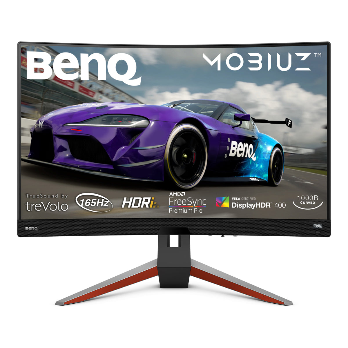 BenQ Mobiuz EX2710R - LED Monitor - curved - 27" - 2560 x 1440 QHD @ 165 Hz - VA - 400 cd/m² - 3000:1 - DisplayHDR 400 - 1 ms - 2xHDMI, DisplayPort - speakers with subwoofer