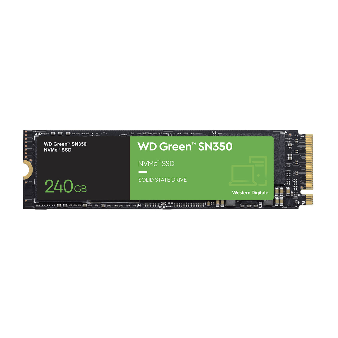 WD Green SN350 NVMe SSD WDS240G2G0C - SSD - 240 GB - internal - M.2 2280 - PCIe 3.0 x4 (NVMe)