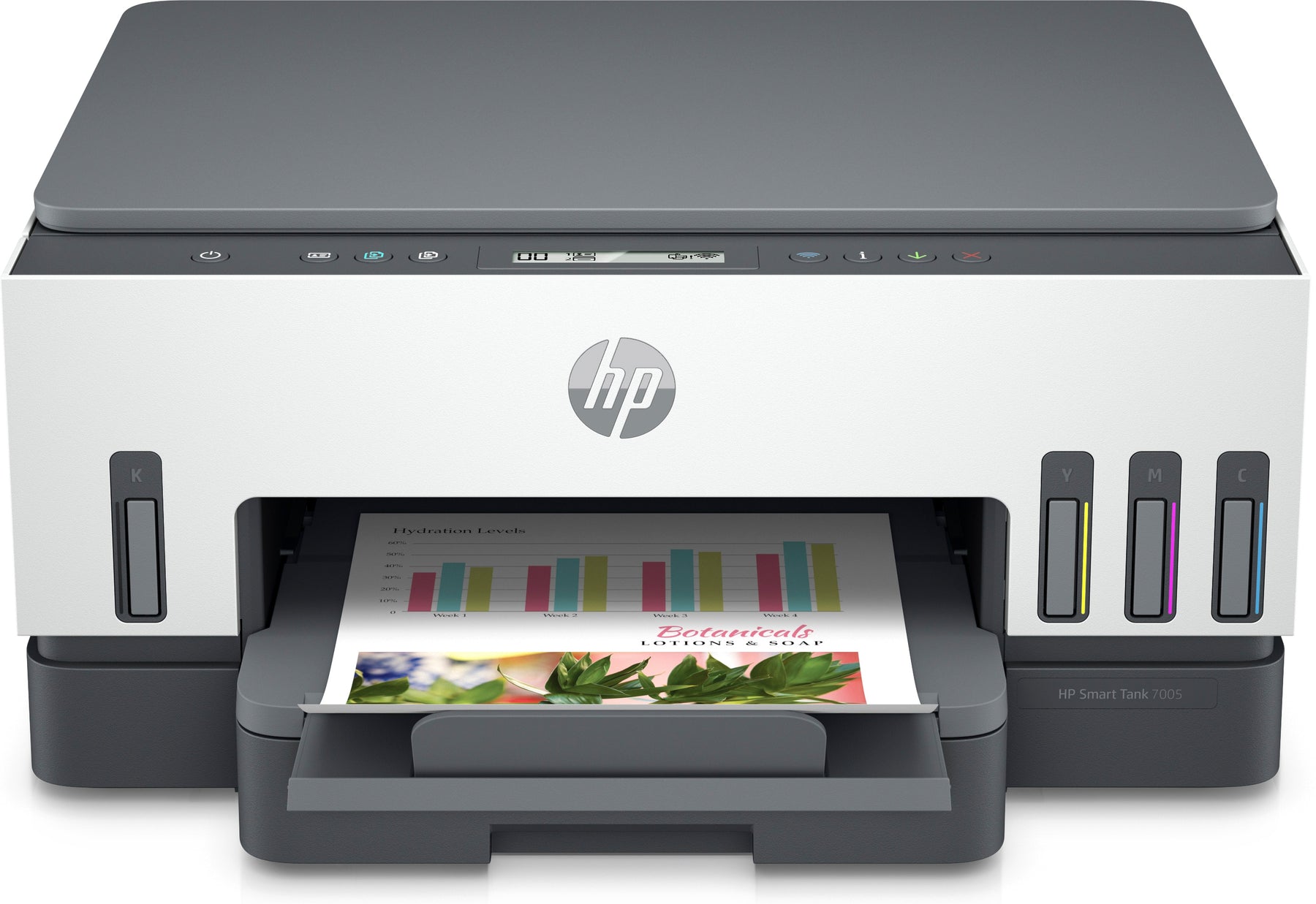 HP Smart Tank 7005 All-in-One - Impressora multi-funções - a cores - jacto de tinta - recarregável - Letter A (216 x 279 mm)/A4 (210 x 297 mm) (original) - A4/Legal (media) - até 15 ppm (impressão) - 250 folhas - USB 2.0, Wi-Fi(ac), Bluetooth