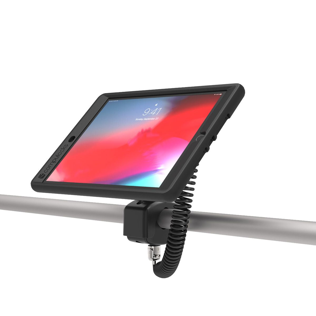 Compulocks Tablet Rail Mount - Tablet tube mount, secure latch
