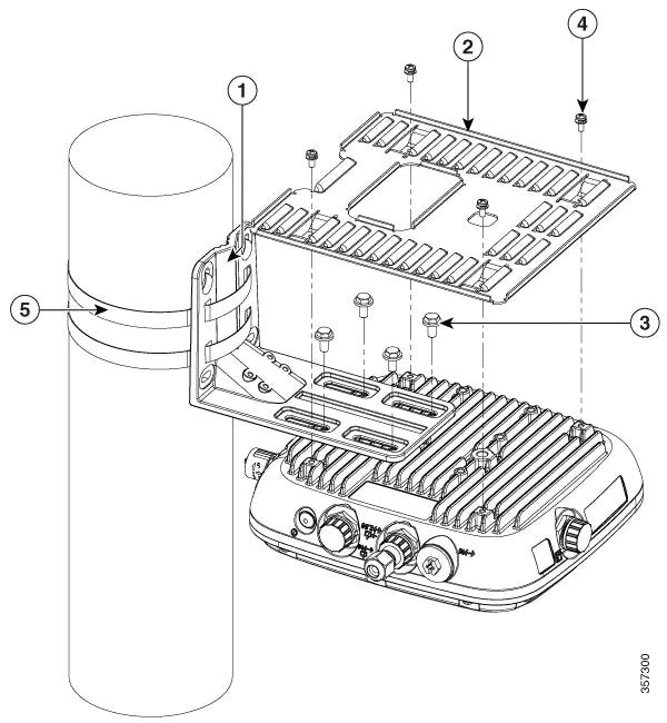 Cisco - Wireless Access Point Mounting Kit (Horizontal) - Pole mount, Wall mount - for Catalyst 9124AXI