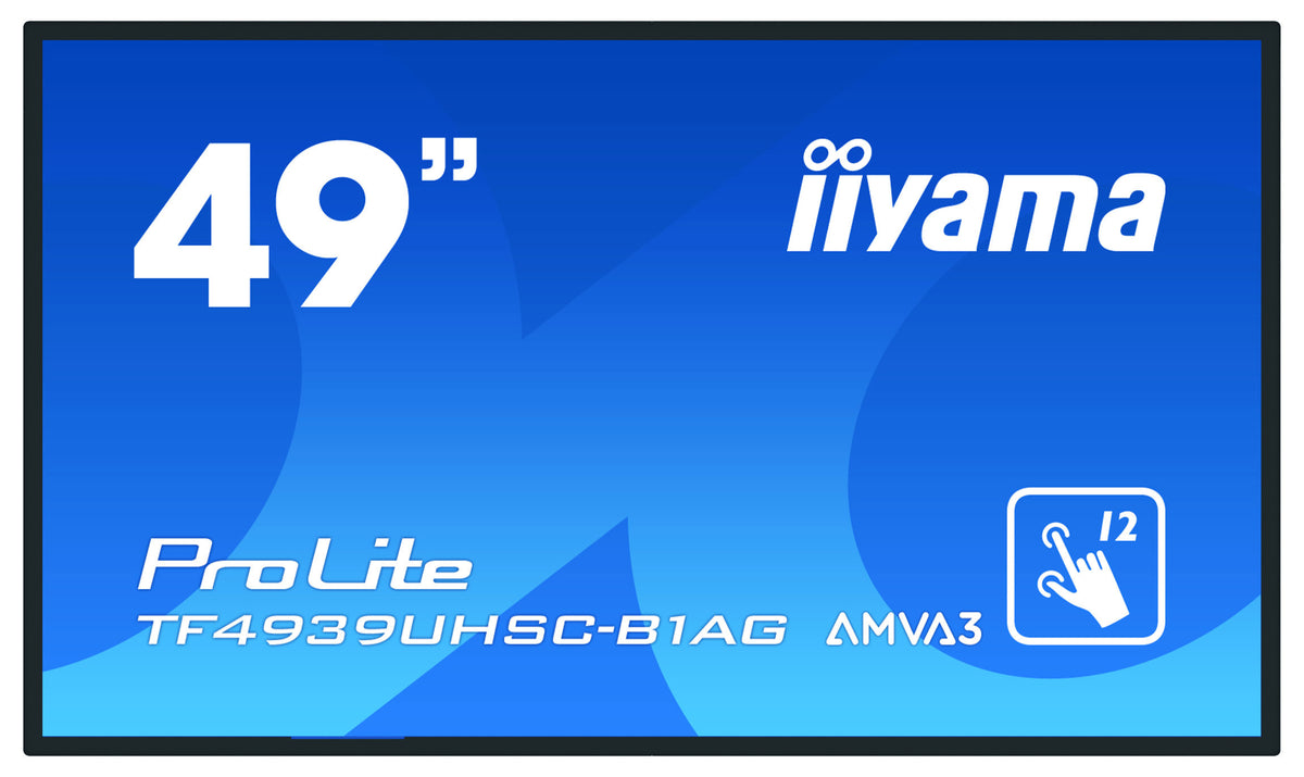 iiyama ProLite TF4939UHSC-B1AG - 49" Diagonal Class LCD Screen with LED Backlight - Interactive Digital Signage - With Touch Screen (multi-touch) - 4K UHD (2160p) 3840 x 2160 - Opaque Black