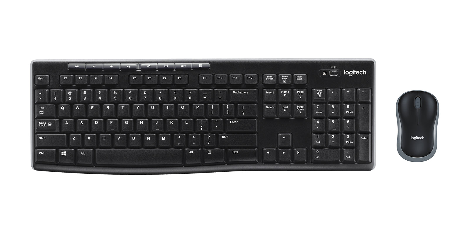 Combo inalámbrico Logitech MK270 para educación con cubierta protectora para teclado - Juego de teclado y mouse - Inalámbrico - 2.4GHz - Académico