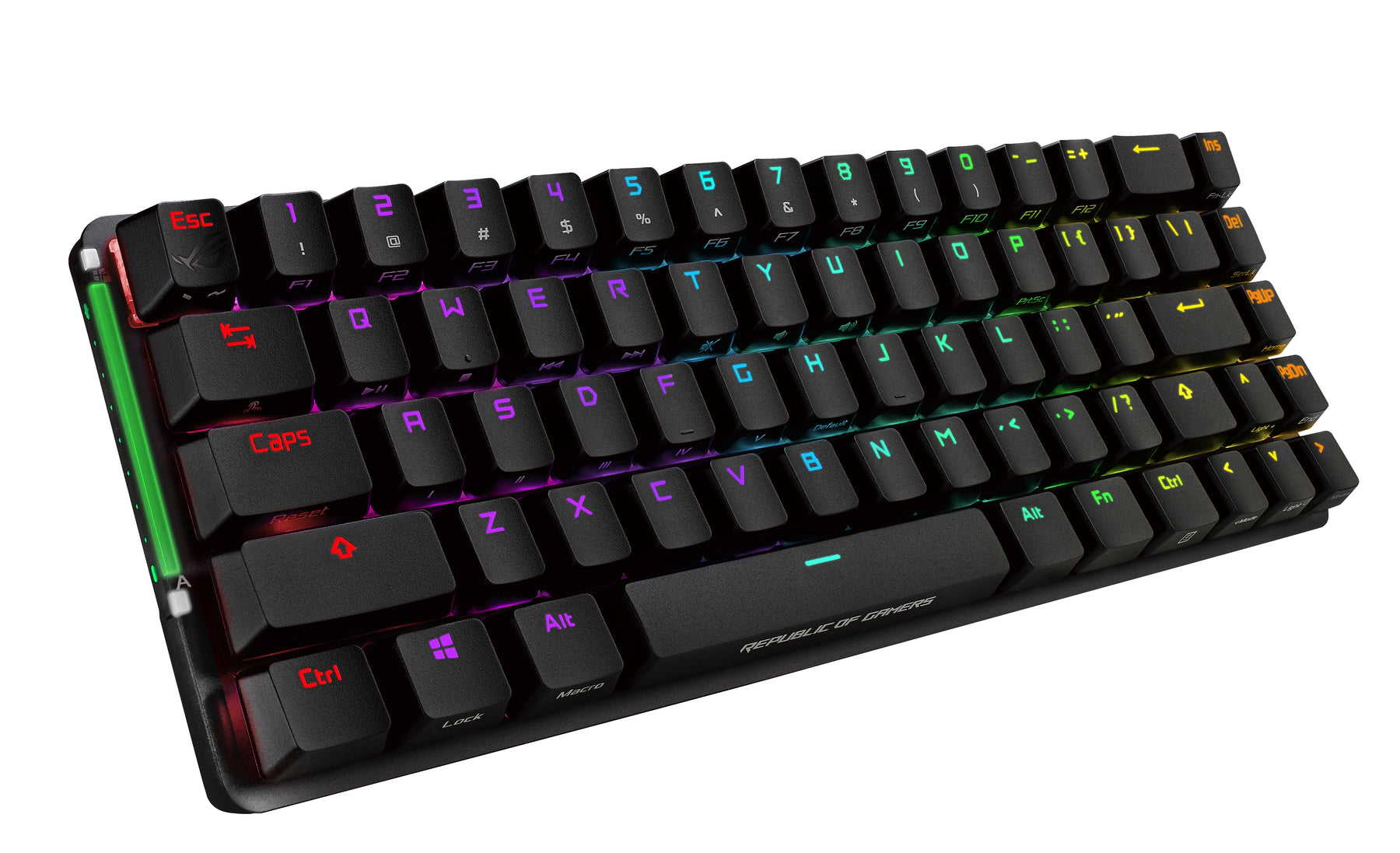 ASUS ROG Falchion - Teclado - luz traseira - sem fios - USB, 2.4 GHz - Espanhol - interruptor: CHERRY MX RGB - cinza, preto