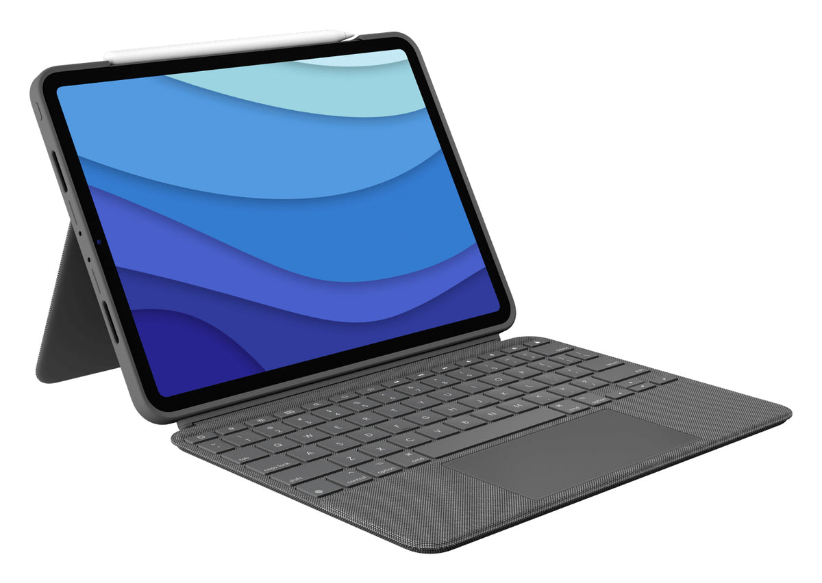 Logitech Combo Touch - Keyboard and folio folder - with trackpad - backlit - Apple Smart connector - QWERTY - US international standard - oxford gray - for Apple 11-inch iPad Pro (1st generation, 2nd generation, 3rd generation)