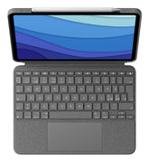 Logitech Combo Touch - Funda con teclado y folio - con trackpad - retroiluminado - Conector Apple Smart - QWERTY - Pan-Nordic - gris oxford - para Apple iPad Pro de 11 pulgadas (1.ª generación, 2.ª generación, 3.ª generación)