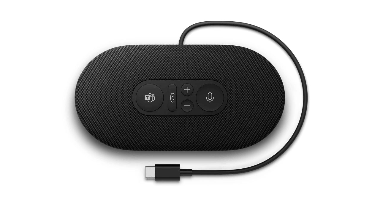 Microsoft Modern USB-C Speaker - Handsfree Speaker - With Cable - USB-C - Matte Black - Certified for Microsoft Teams