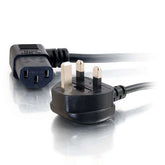 C2G 1m 18 AWG UK 90° Power Cord (IEC320C13R to BS 1363) - Cabo de alimentação - IEC 60320 C13 para BS 1363 (M) angular - 1 m - preto