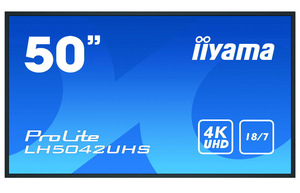 iiyama ProLite LH5042UHS-B3 - 50" Diagonal Class (49.5" viewable) LCD screen with LED backlight - digital signage - 4K UHD (2160p) 3840 x 2160 - matte black