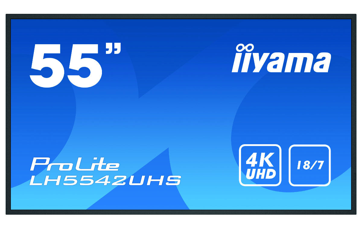 iiyama ProLite LH5542UHS-B3 - 55" Diagonal Class (54.6" viewable) LCD screen with LED backlight - digital signage - 4K UHD (2160p) 3840 x 2160 - matte black