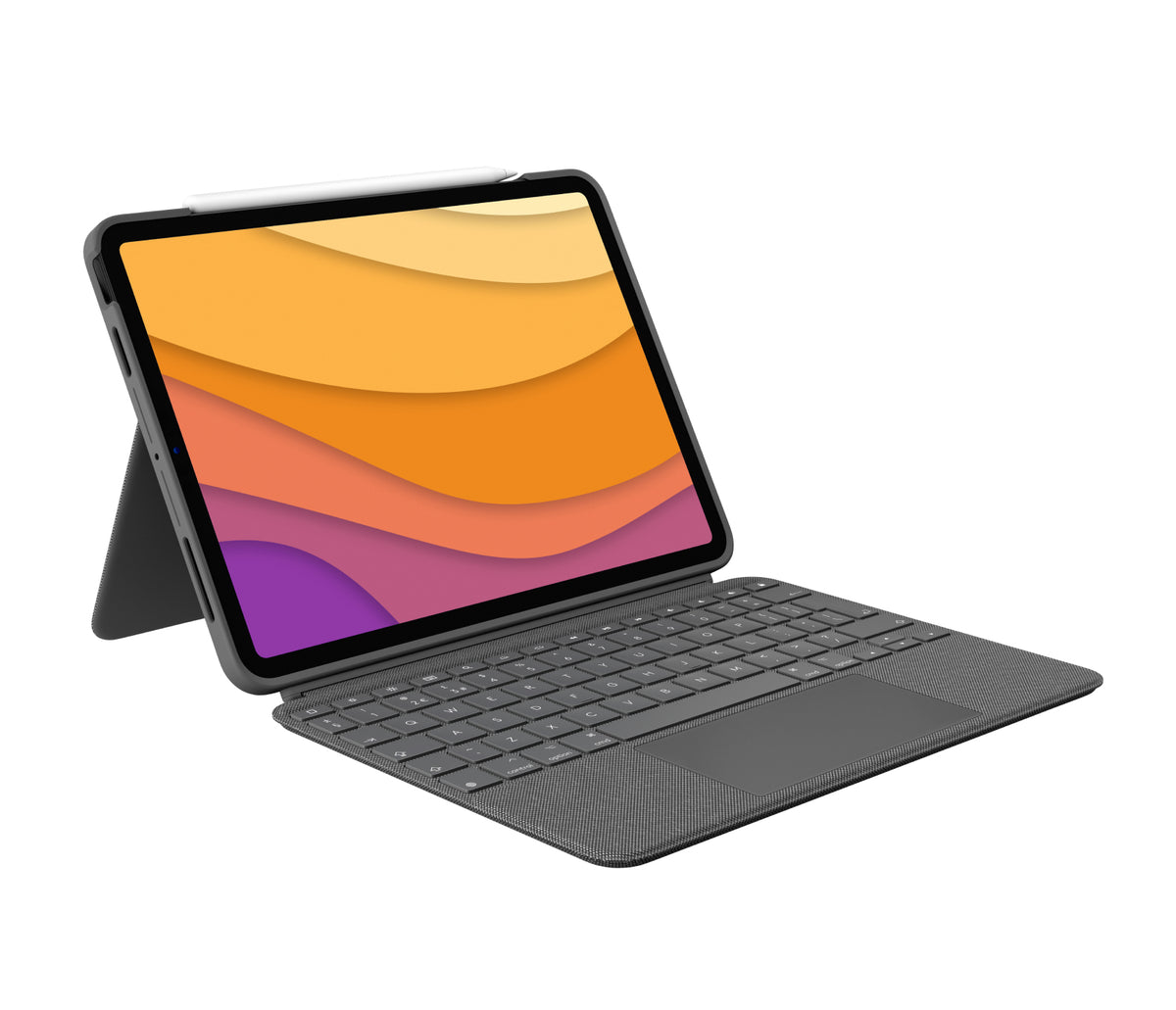 Logitech Combo Touch - Keyboard and folio folder - with trackpad - backlit - Apple Smart connector - Pan-Nordic - gray - for Apple 10.9-inch iPad Air (4th generation)