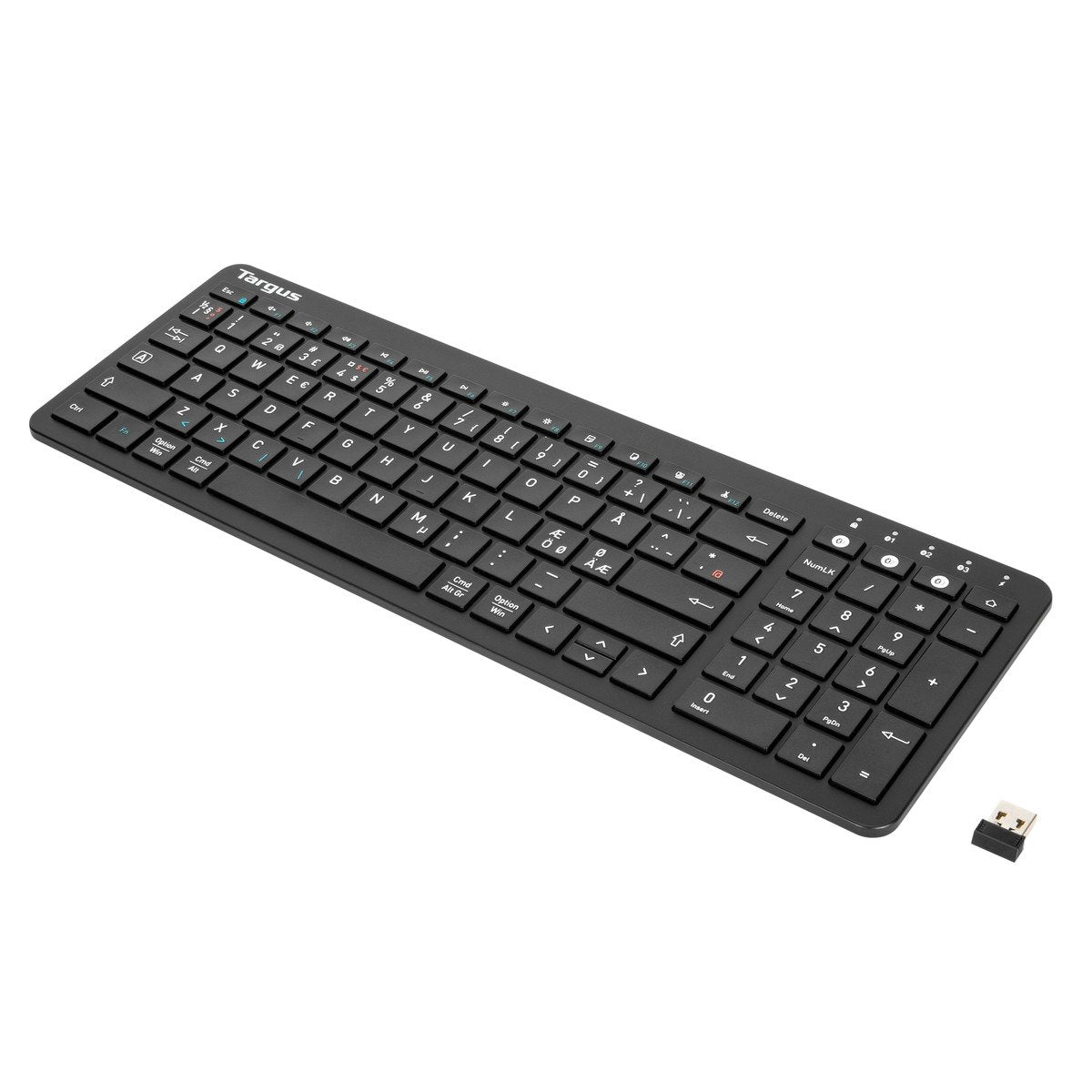 Targus - Keyboard - antimicrobial - wireless - Bluetooth 5.1 - QWERTY - Nordic - black - B2B