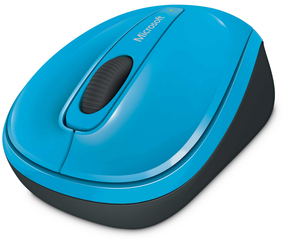 Microsoft Wireless Mobile Mouse 3500 - Mouse - right- and left-handed - optical - 3 buttons - wireless - 2.4 GHz - USB wireless receiver - cyan blue