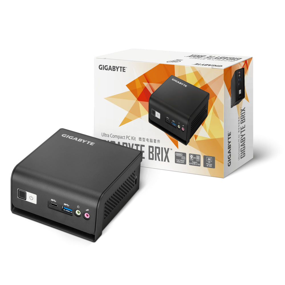 Gigabyte BRIX GB-BMCE-5105 (rev. 1.0) - Barebone - mini PC ultra compacto - 1 x Celeron N5105 / 2 GHz - RAM 0 GB - UHD Graphics 605 - GigE - WLAN: 802.11a/b/g/n/ac, Bluetooth 4.2