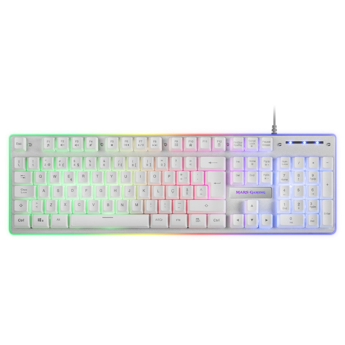 MARS GAMING MCPX GAMING 3IN1 RGB Keyboard, KEYBOARD, MOUSE, XL MOUSEPAD, WHITE, PORTUGUESE (MCPXWPT)