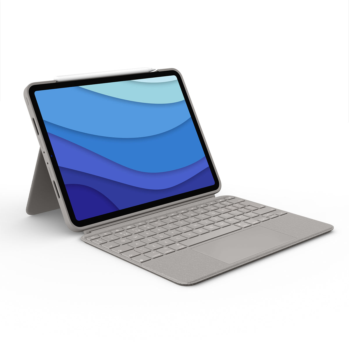 Logitech Combo Touch - Keyboard and folio folder - with trackpad - backlit - Apple Smart connector - QWERTZ - Swiss - sand - for Apple 11-inch iPad Pro (1st Gen, 2nd Gen, 3rd Gen)