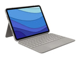 Logitech Combo Touch - Keyboard and folio folder - with trackpad - backlit - Apple Smart connector - QWERTY - United Kingdom - sand - for Apple 11-inch iPad Pro (1st Gen, 2nd Gen, 3rd Gen)