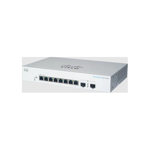 Cisco Business 220 Series CBS220-8T-E-2G - Interruptor - inteligente - 8 x 10/100/1000 + 2 x Gigabit SFP (ligação ascendente) - montável em trilho