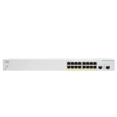 Cisco Business 220 Series CBS220-16P-2G - Interruptor - inteligente - 16 x 10/100/1000 (PoE+) + 2 x Gigabit SFP (ligação ascendente) - montável em trilho - PoE+ (130 W)