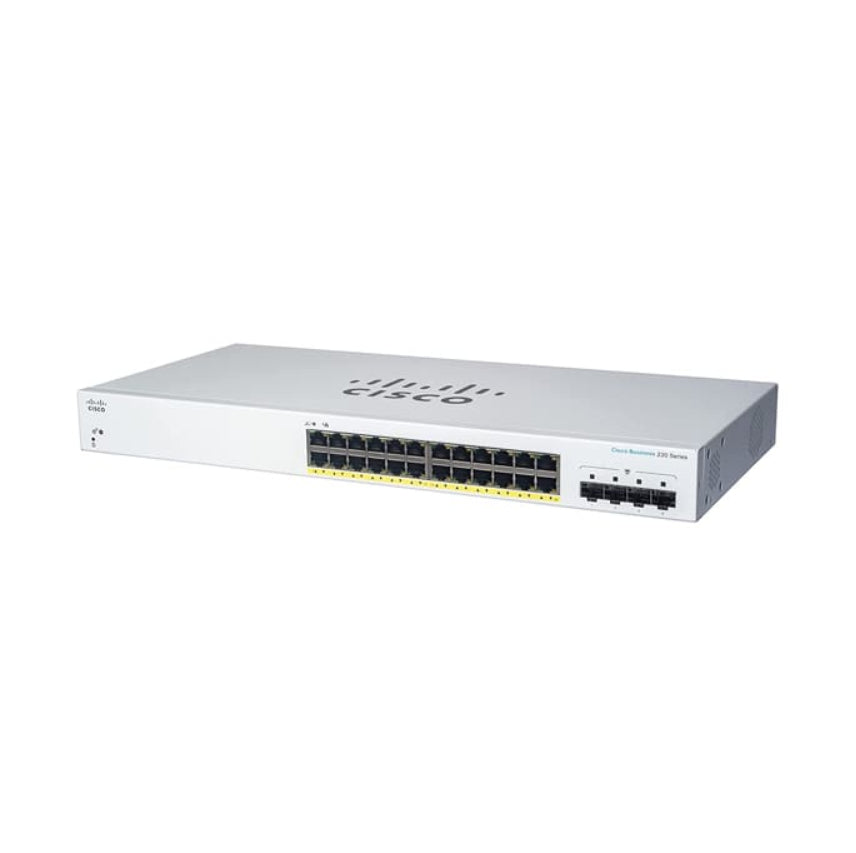 Cisco Business 220 Series CBS220-24FP-4G - Switch - smart - 24 x 10/100/1000 (PoE+) + 4 x Gigabit SFP (uplink) - rail mountable - PoE+ (382W)