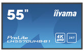 iiyama ProLite LH5570UHB-B1 - 55" Classe Diagonal (54.6" visível) ecrã LCD com luz de fundo LED - sinalização digital - 4K UHD (2160p) 3840 x 2160 - preto opaco