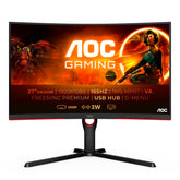 MONITOR AOC VA 27 FHD CURVADO 1 MS 165HZ HDMI DP USB ALTAVOCES TIENE GAMING C27G3U/BK