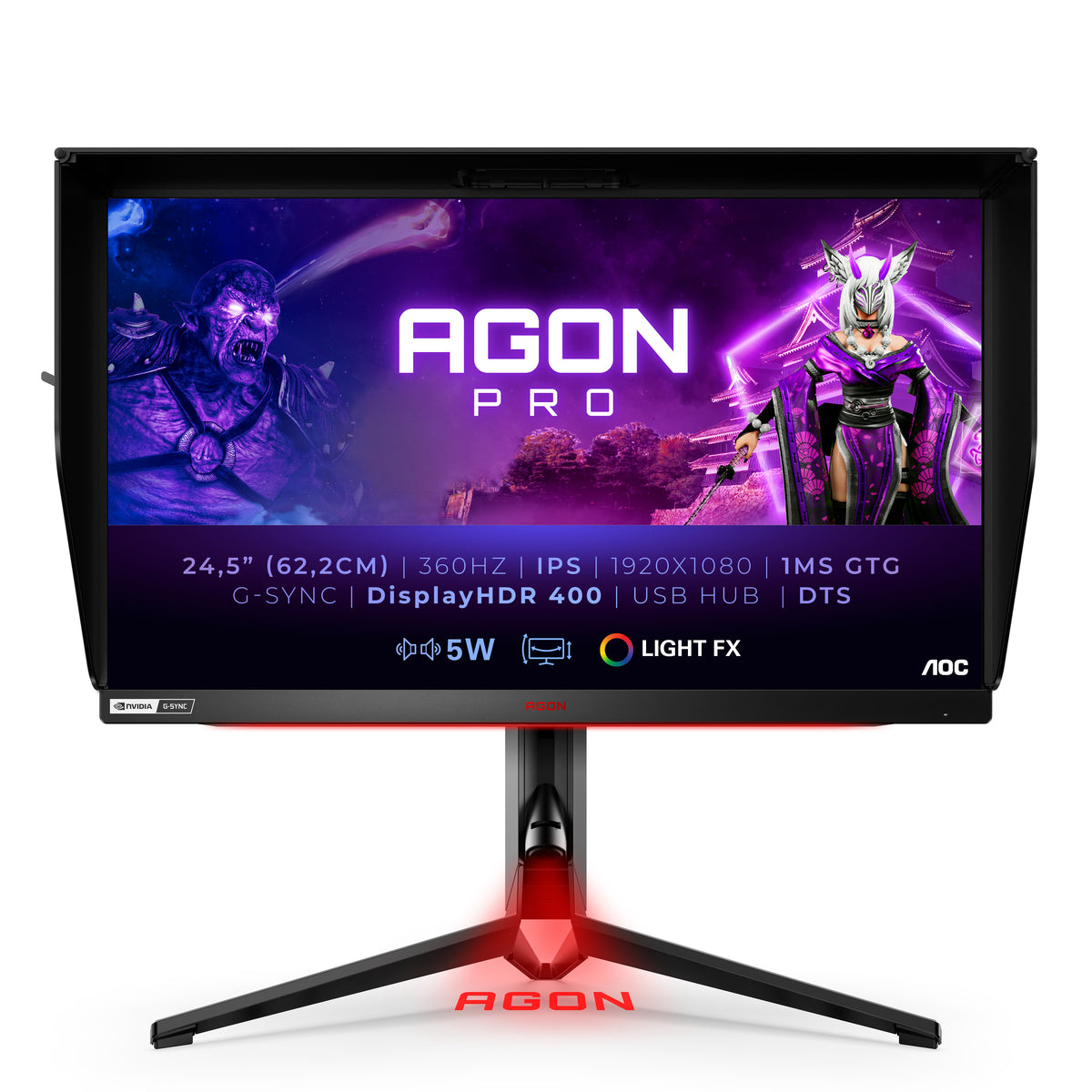 AOC LED MONITOR IPS 25 FHD 1MS 360HZ HDMI DP USB GAMING SPEAKERS AG254FG