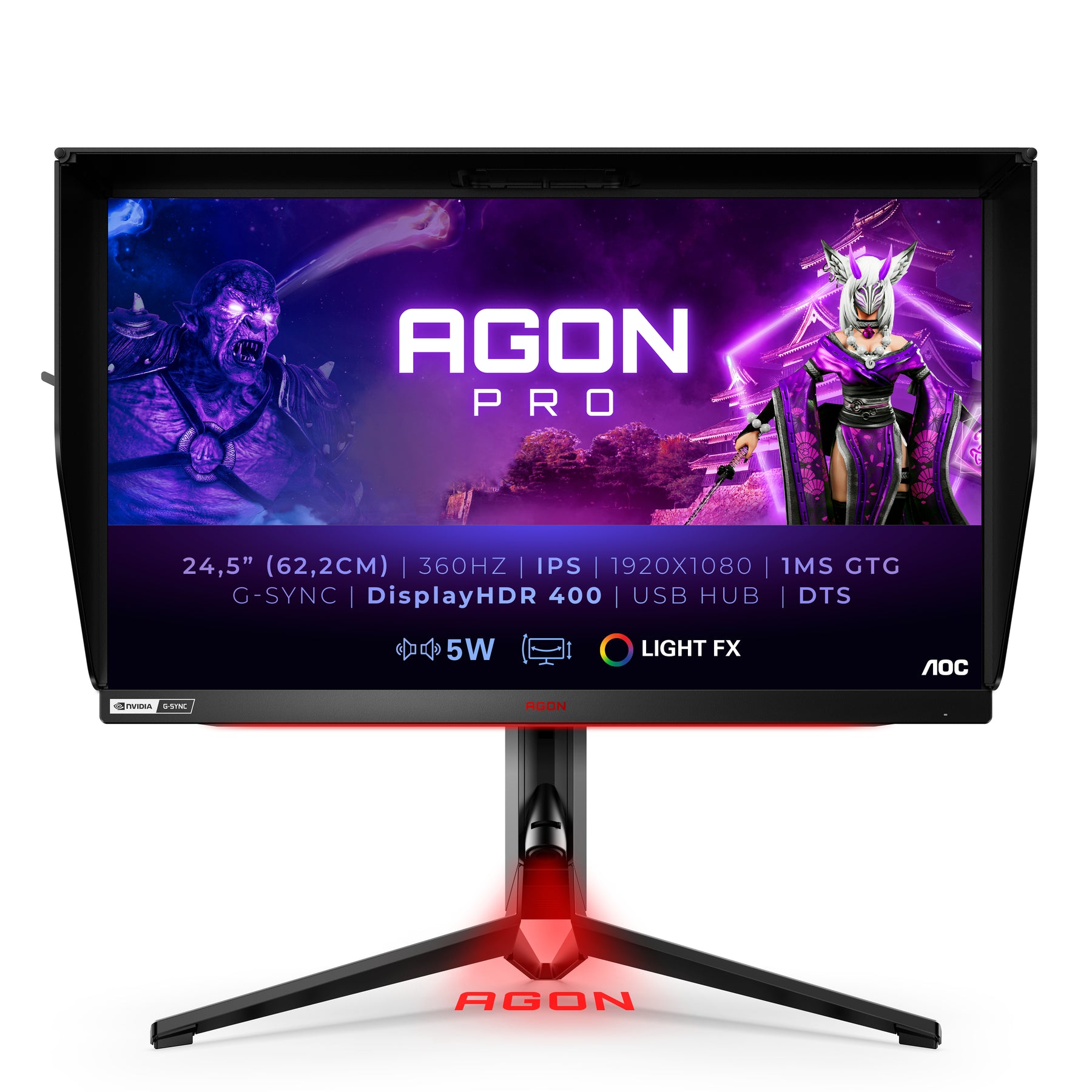 MONITOR LED AOC IPS 25 FHD 1MS 360HZ HDMI DP USB ALTAVOCES GAMING AG254FG