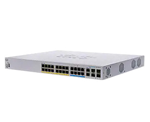 Cisco Business 350 Series CBS350-24NGP-4X - Interruptor - L3 - Administrado - 16 x 10/100/1000 (PoE+) + 8 x 100/1000/2.5G/5G (PoE++) + 2 x combo 10 Gigabit SFP+/RJ-45 + 2 x 10 Gigabit SFP+ - montável em trilho - PoE+ (375 W)