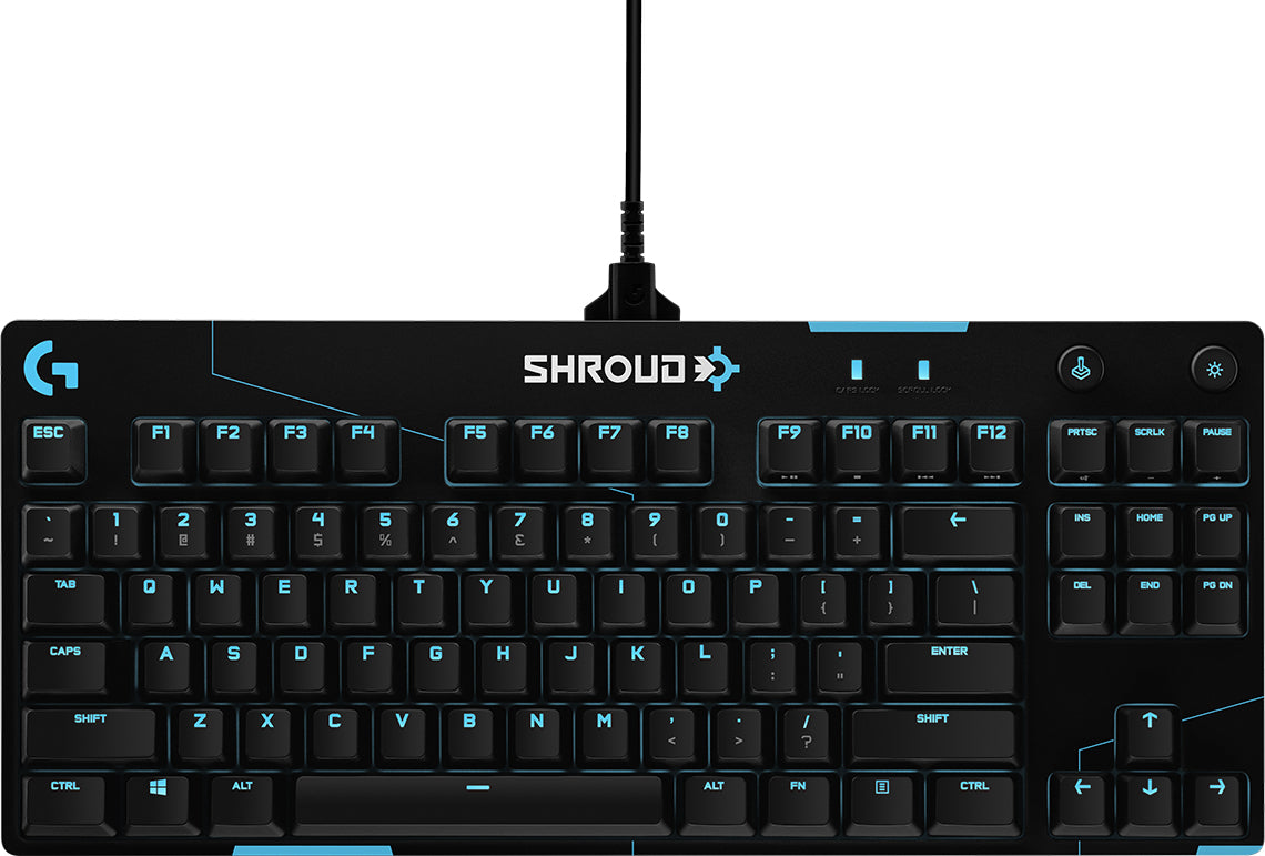 Logitech Pro X - Teclado - luz traseira - USB - QWERTY - Padrão internacional americano - interruptor: GX Red Linear - preto